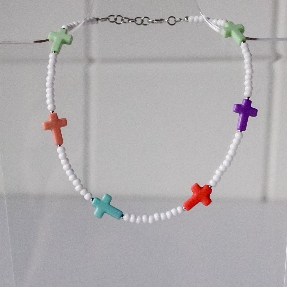 Colored Cross Necklace