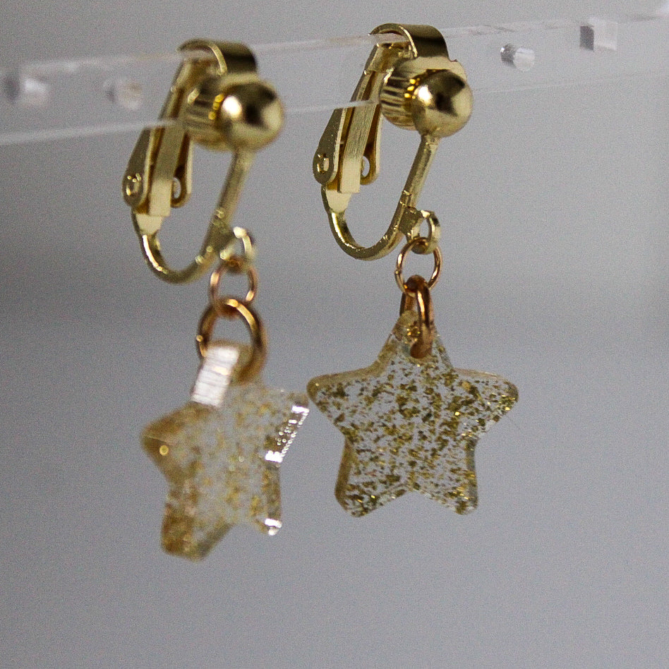 Gold Star Earrings (clip or stud)