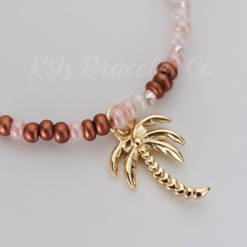 Gold palm tree charm add on