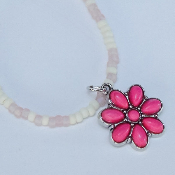 Pink western floral charm add on