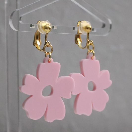 Peony Pink earrings (clip or stud)