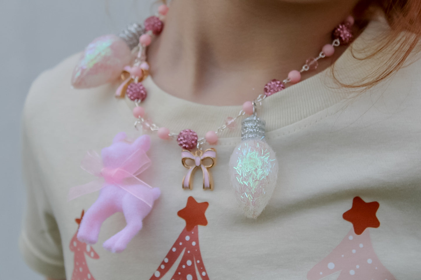 Pink Christmas Necklace