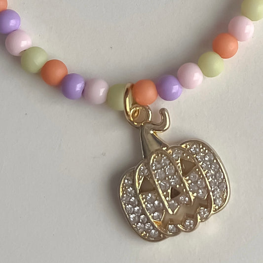 Rhinestone pumpkin charm