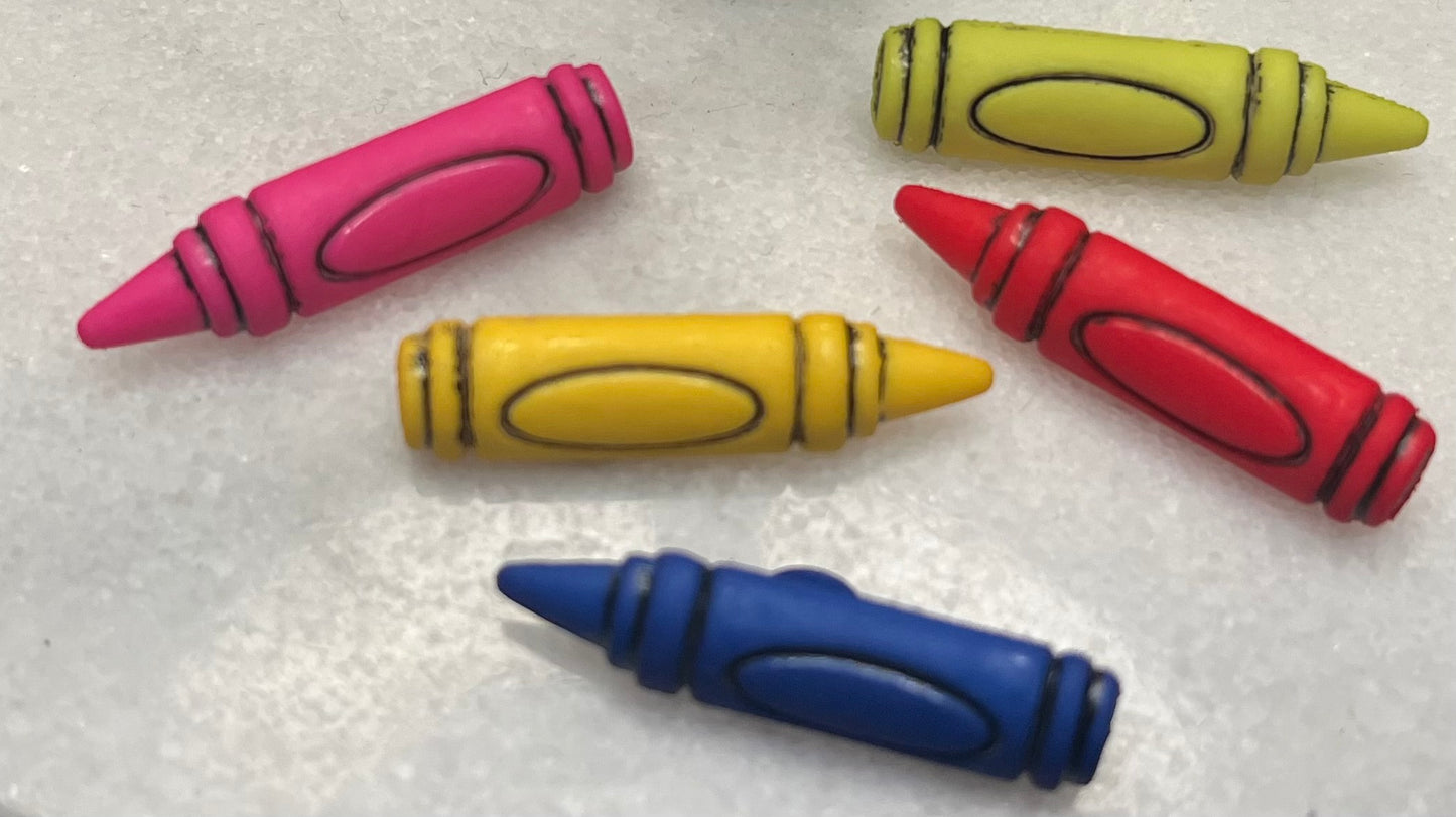 Crayon - Blue, Red, Yellow, Green, Pink