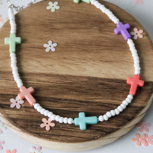 Colored Cross Necklace