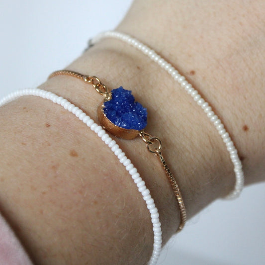 *REP ONLY* Royal Blue Druzy- on sliding adjustable