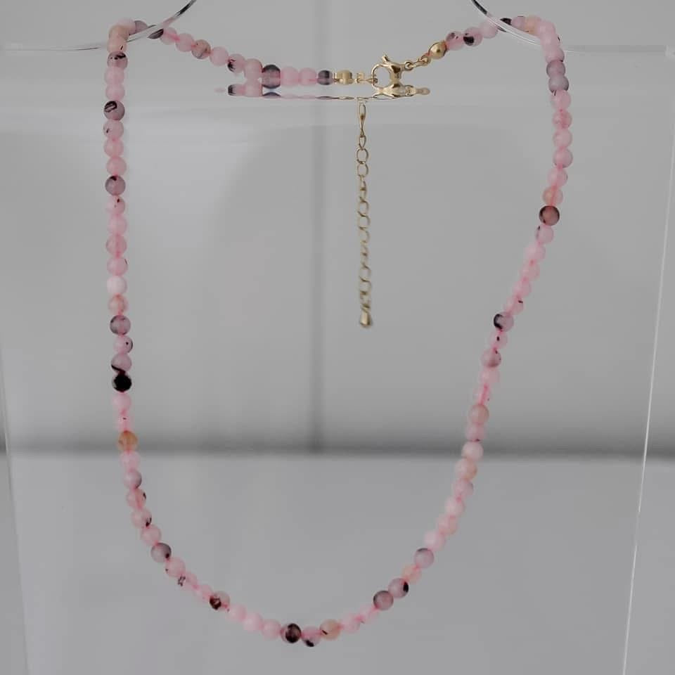 16.0” Pink Jade Necklace