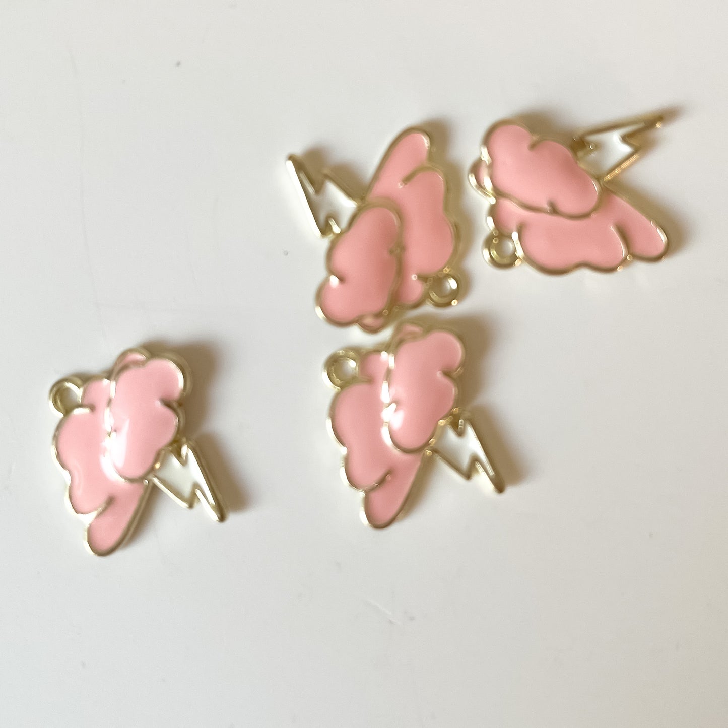 Pink/White lightening cloud charm add on