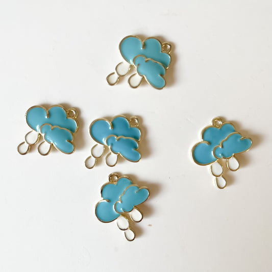 Blue/white rain cloud charm add on