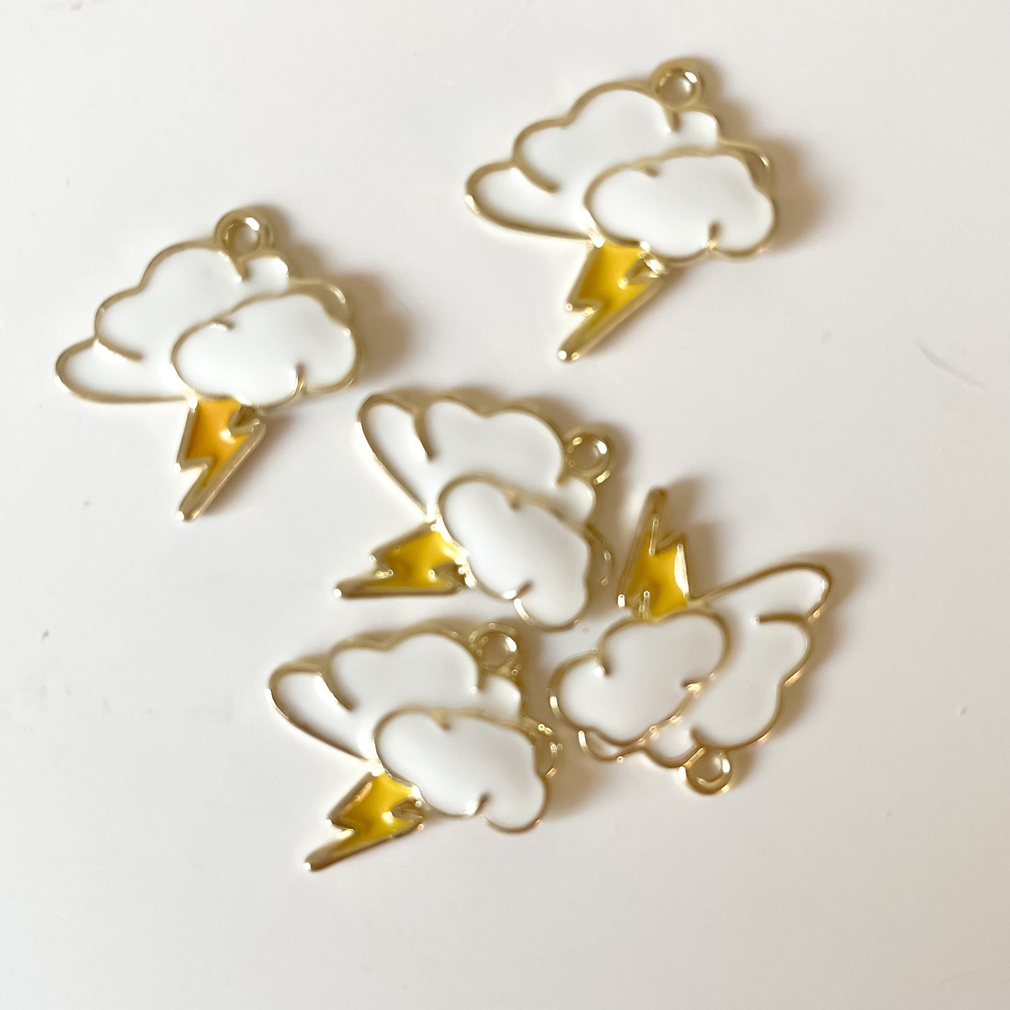 White/yellow lightening cloud charm add on