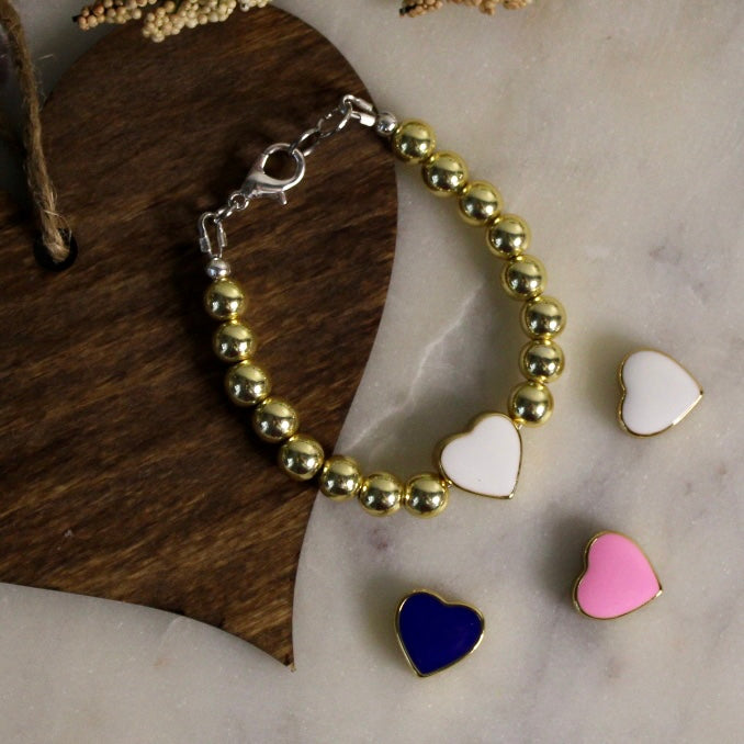 Navy Heart Gold