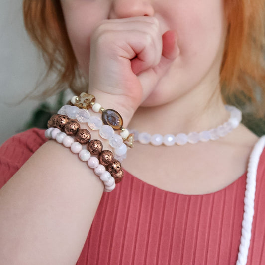 White milky opal necklace