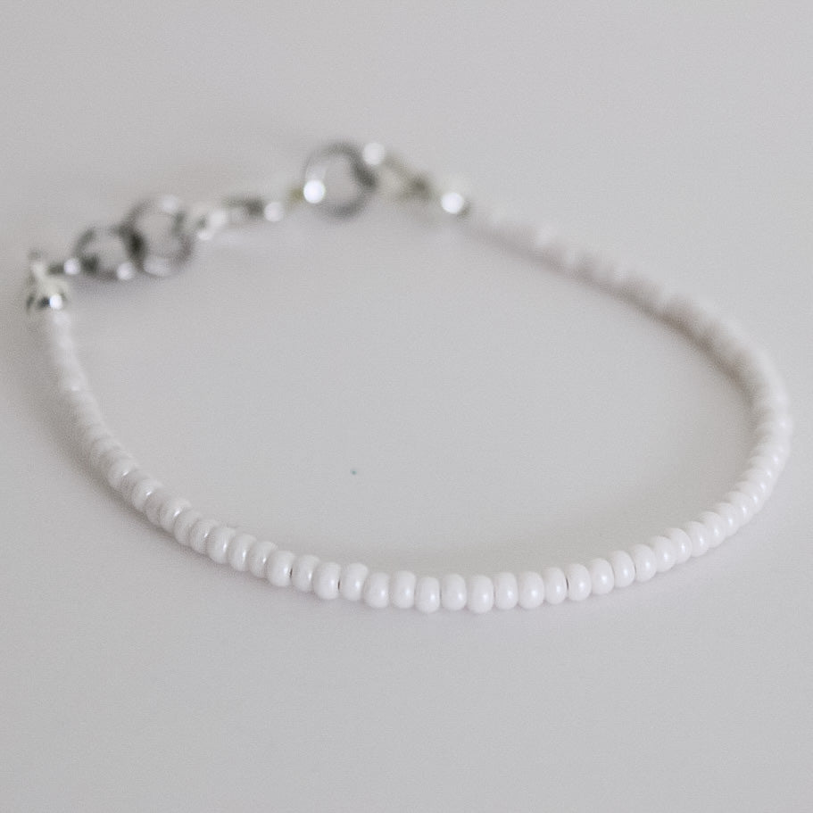 Cream White TT Dainty Necklace